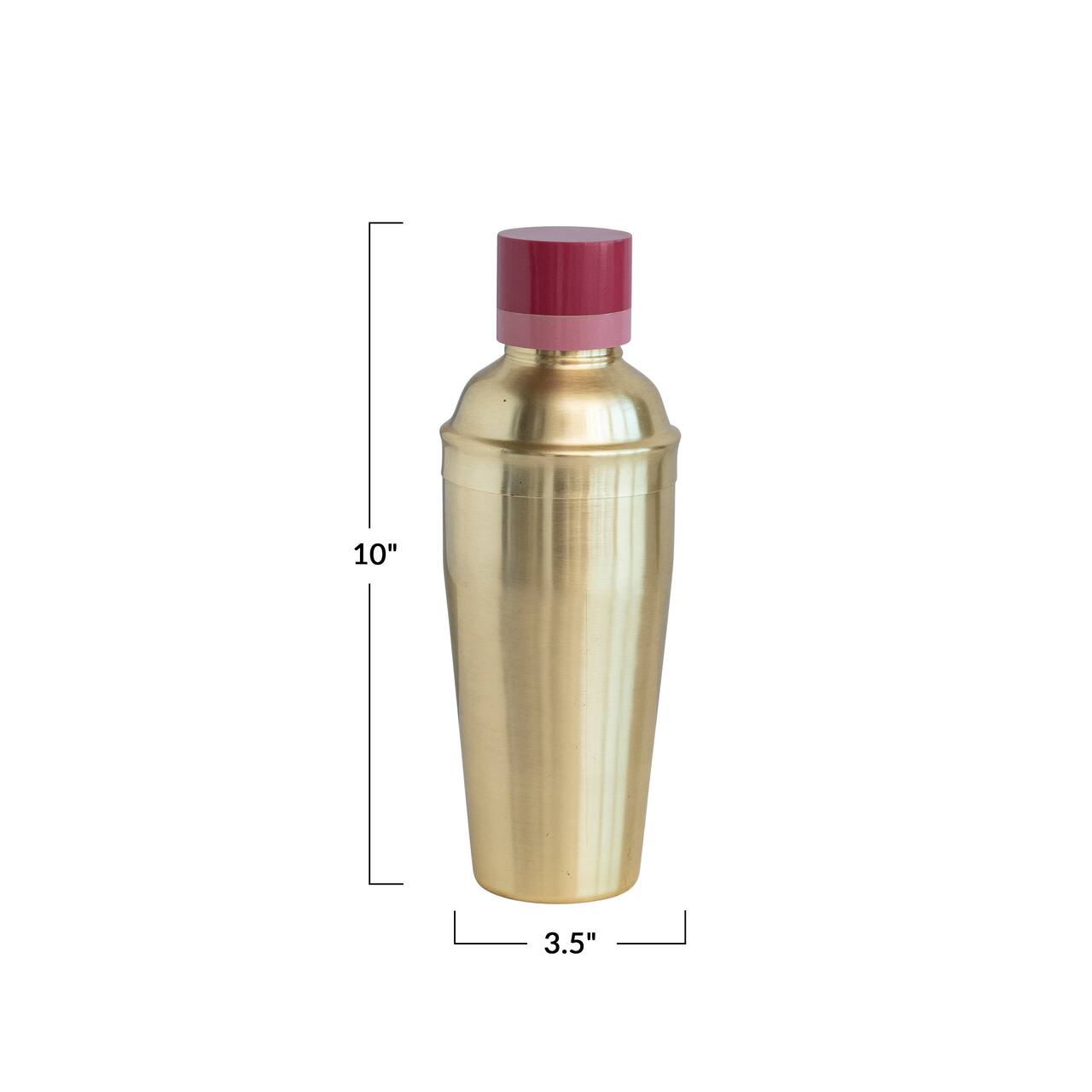 Hello Honey® Gold Mid-Century Stainless Steel Cocktail Shaker with 2-Tone Lid